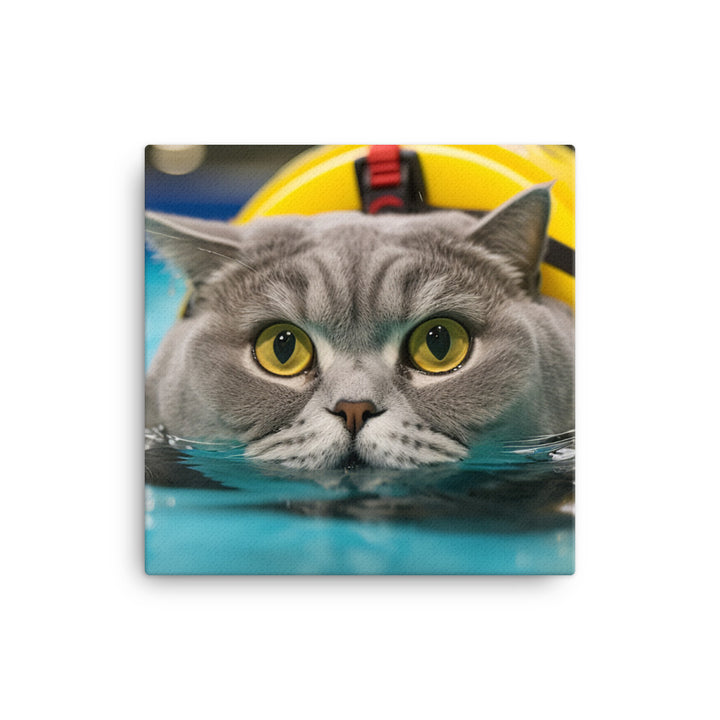 British Shorthair Lifeguard Canvas - PosterfyAI.com