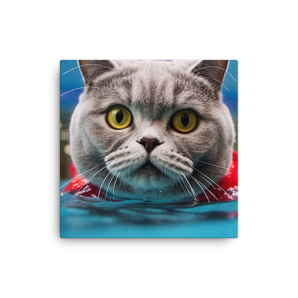 British Shorthair Lifeguard Canvas - PosterfyAI.com