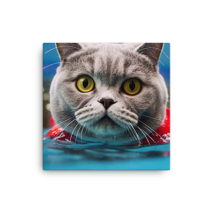 British Shorthair Lifeguard Canvas - PosterfyAI.com