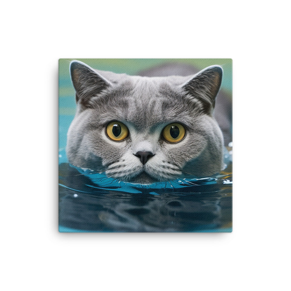 British Shorthair Lifeguard Canvas - PosterfyAI.com