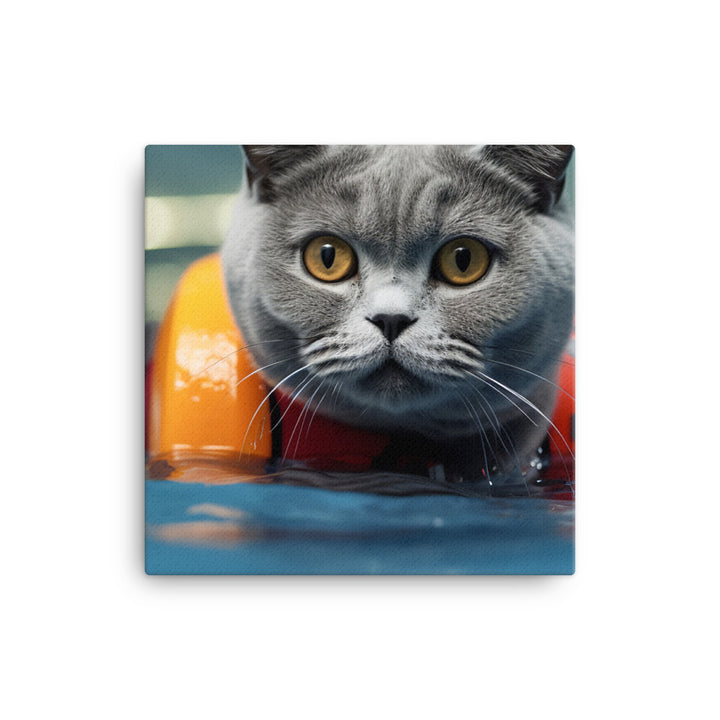 British Shorthair Lifeguard Canvas - PosterfyAI.com