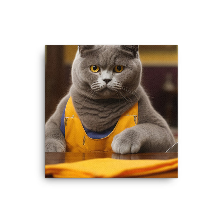 British Shorthair Janitor Canvas - PosterfyAI.com