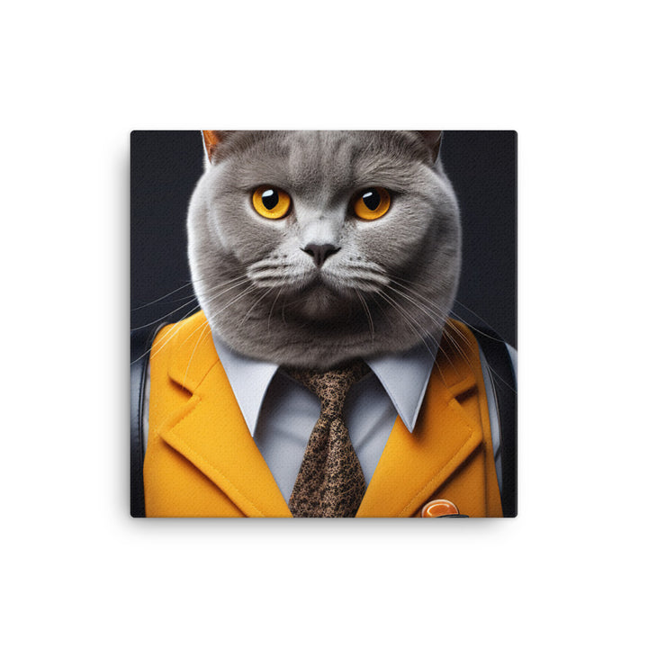 British Shorthair Janitor Canvas - PosterfyAI.com