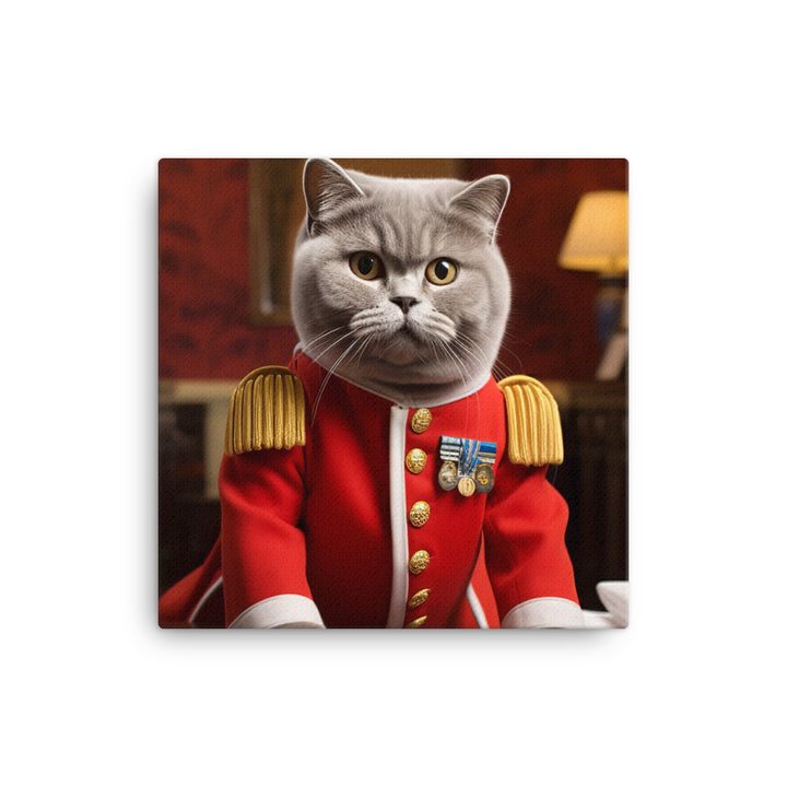 British Shorthair Hotel Staff Canvas - PosterfyAI.com