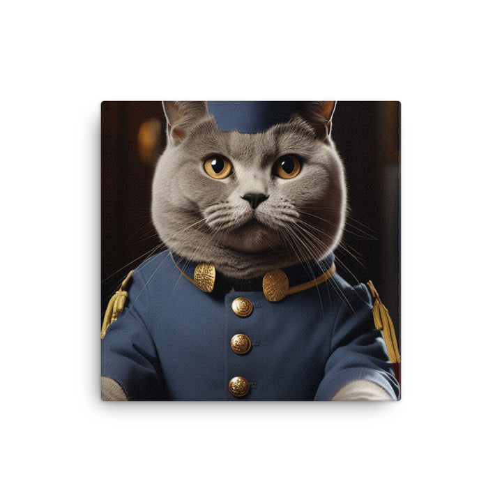 British Shorthair Hotel Staff Canvas - PosterfyAI.com