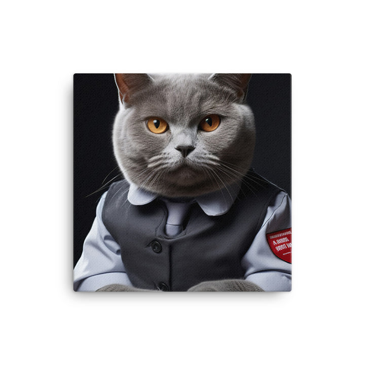 British Shorthair Fast Food Crew Canvas - PosterfyAI.com