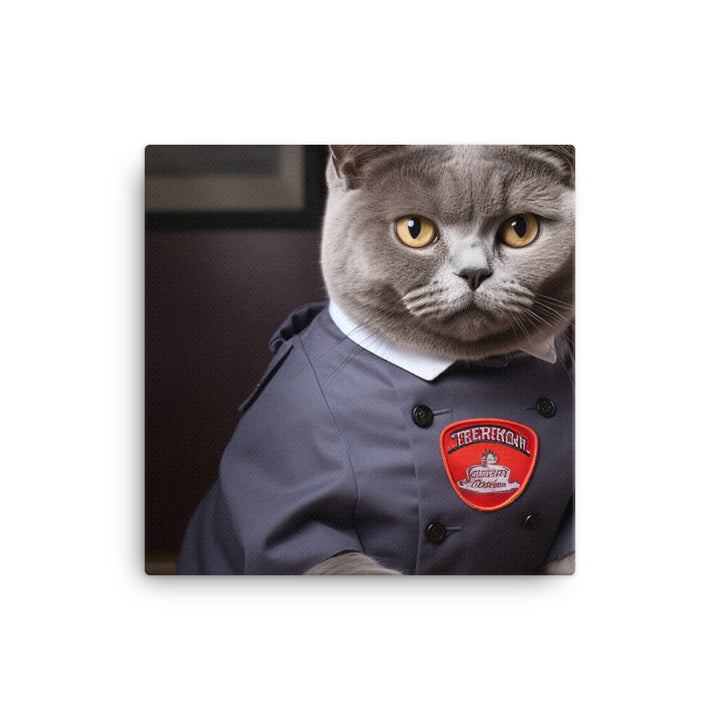 British Shorthair Fast Food Crew Canvas - PosterfyAI.com