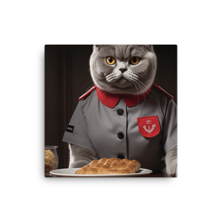 British Shorthair Fast Food Crew Canvas - PosterfyAI.com