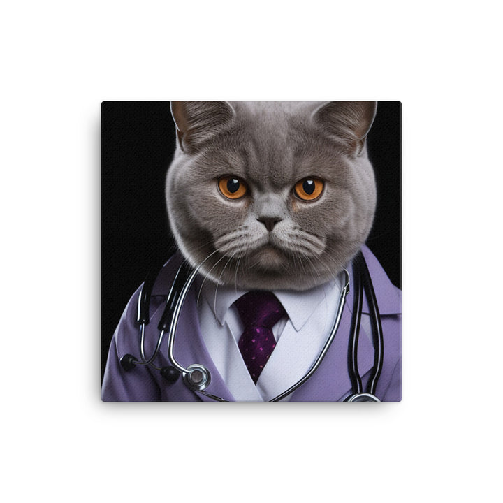 British Shorthair Doctor Canvas - PosterfyAI.com