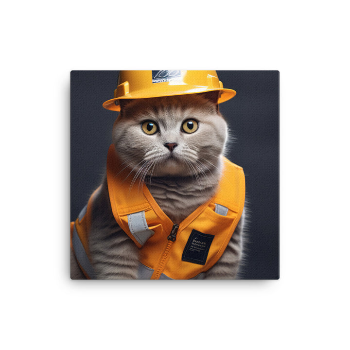 British Shorthair Contractor Canvas - PosterfyAI.com