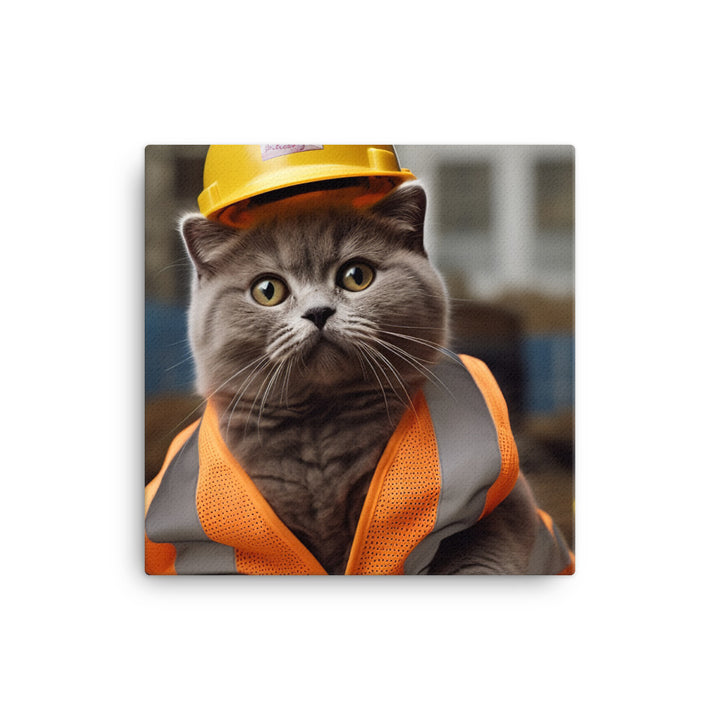 British Shorthair Contractor Canvas - PosterfyAI.com