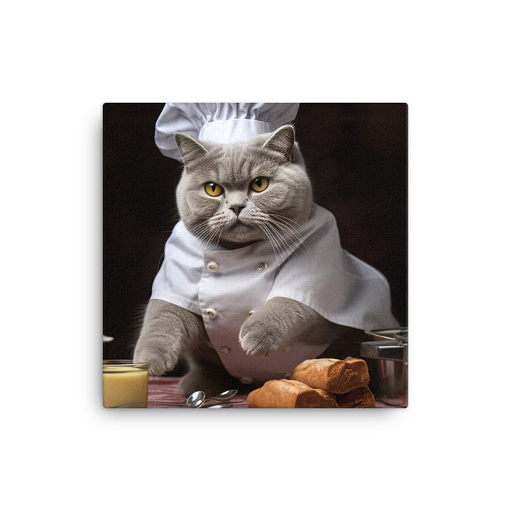 British Shorthair Chef Canvas - PosterfyAI.com