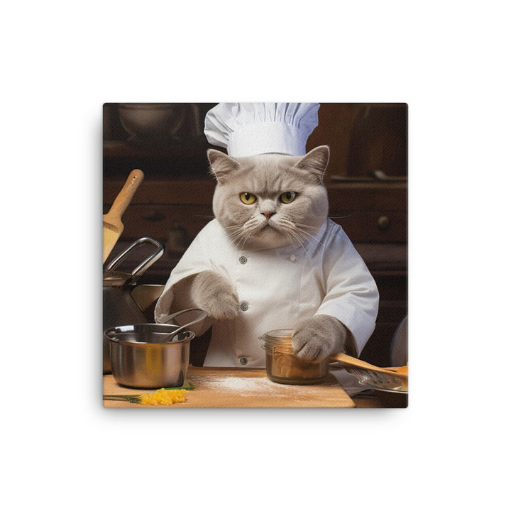 British Shorthair Chef Canvas - PosterfyAI.com