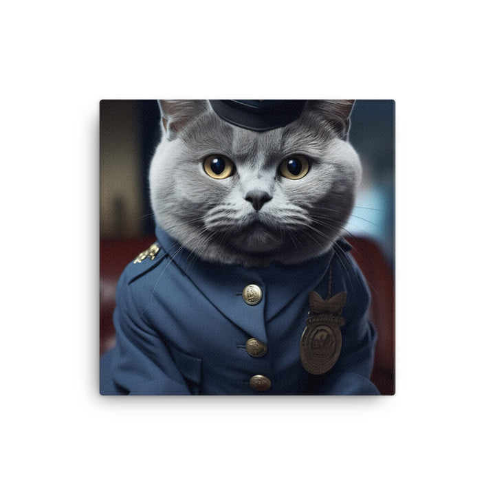 British Shorthair Cabin Crew Canvas - PosterfyAI.com