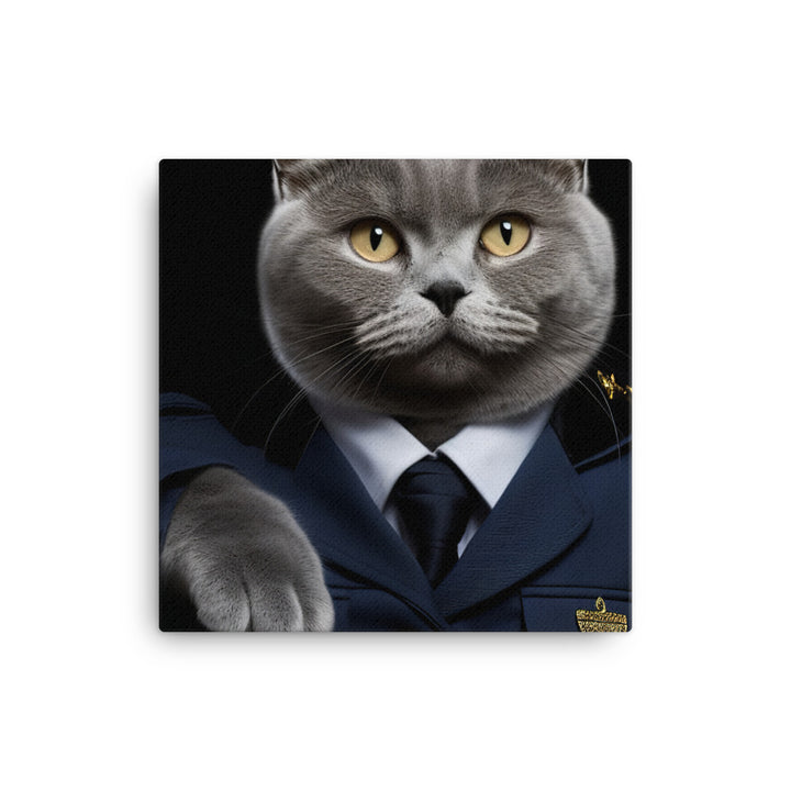 British Shorthair Cabin Crew Canvas - PosterfyAI.com