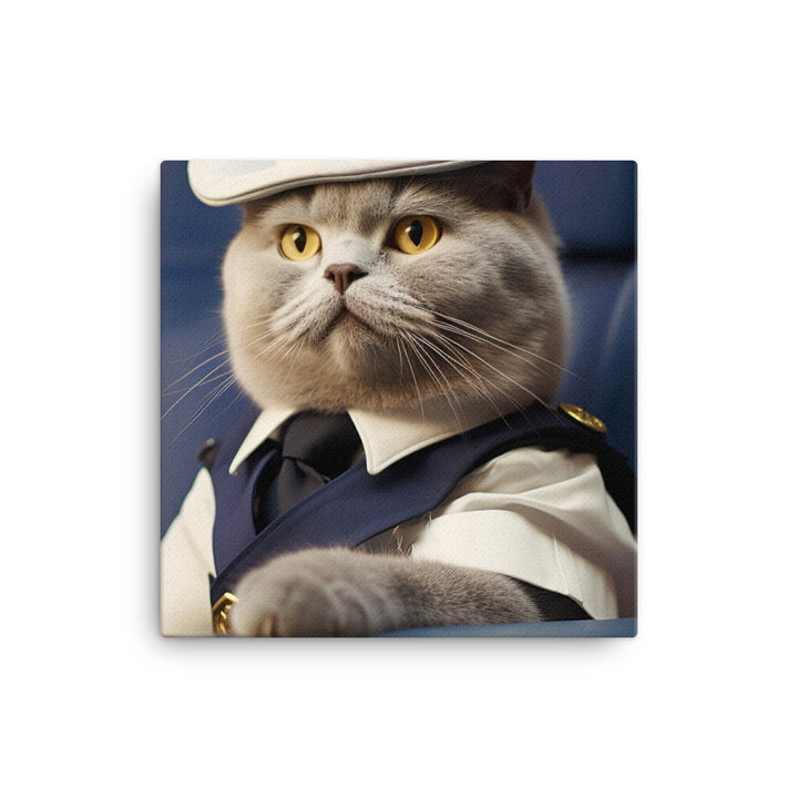 British Shorthair Cabin Crew Canvas - PosterfyAI.com