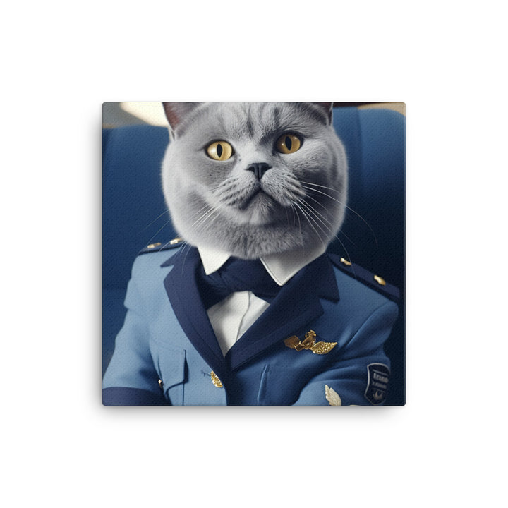 British Shorthair Cabin Crew Canvas - PosterfyAI.com