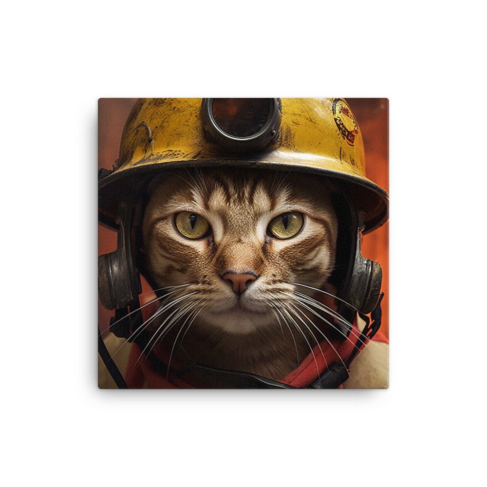 Abyssinian Firefighter Canvas - PosterfyAI.com