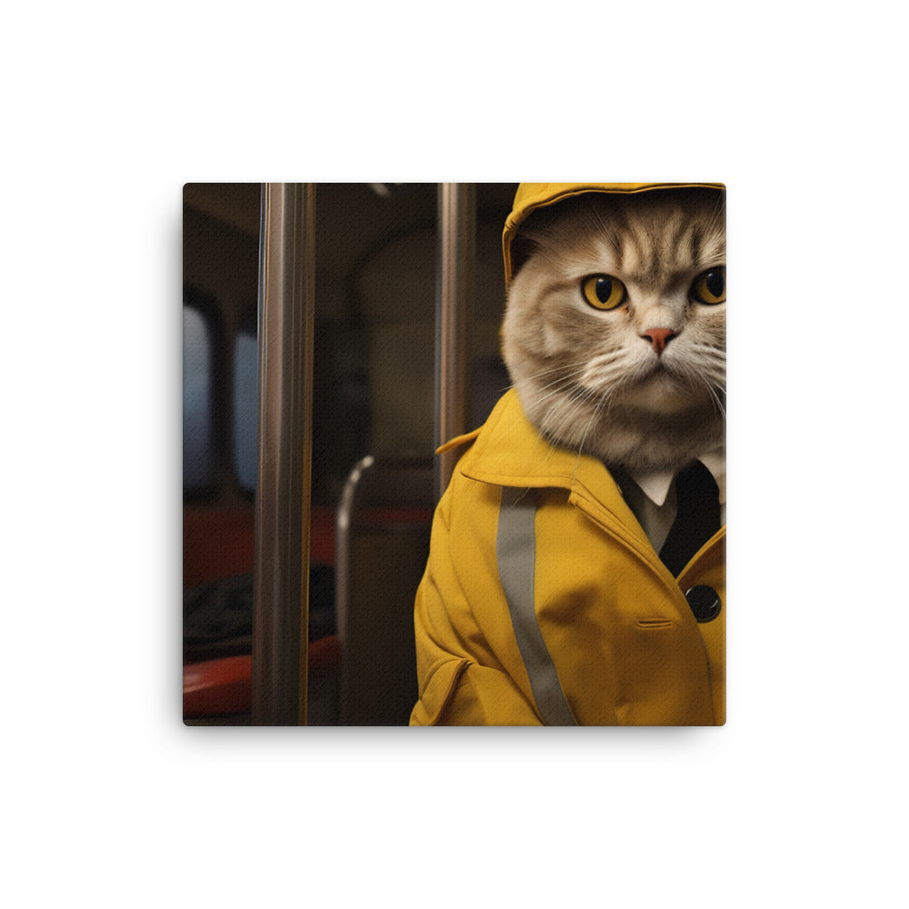 Scottish Fold Transit Operator Canvas - PosterfyAI.com