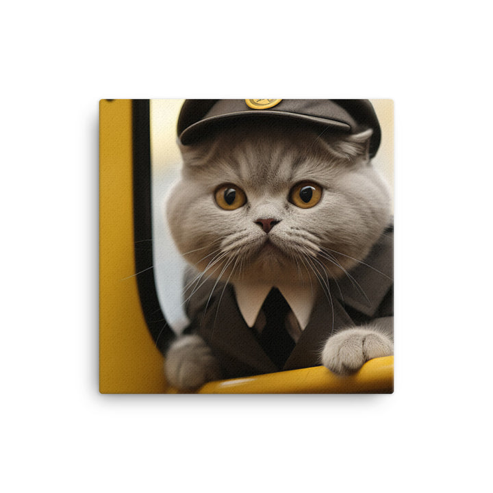 Scottish Fold Transit Operator Canvas - PosterfyAI.com