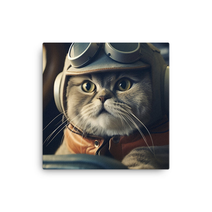 Scottish Fold Pilot Canvas - PosterfyAI.com