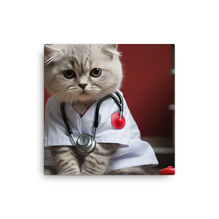 Scottish Fold Nurse Canvas - PosterfyAI.com