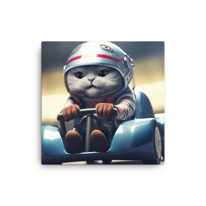 Scottish Fold Motorsport Athlete Canvas - PosterfyAI.com