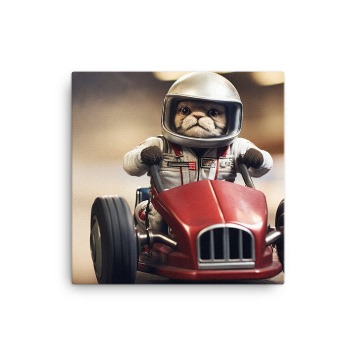 Scottish Fold Motorsport Athlete Canvas - PosterfyAI.com