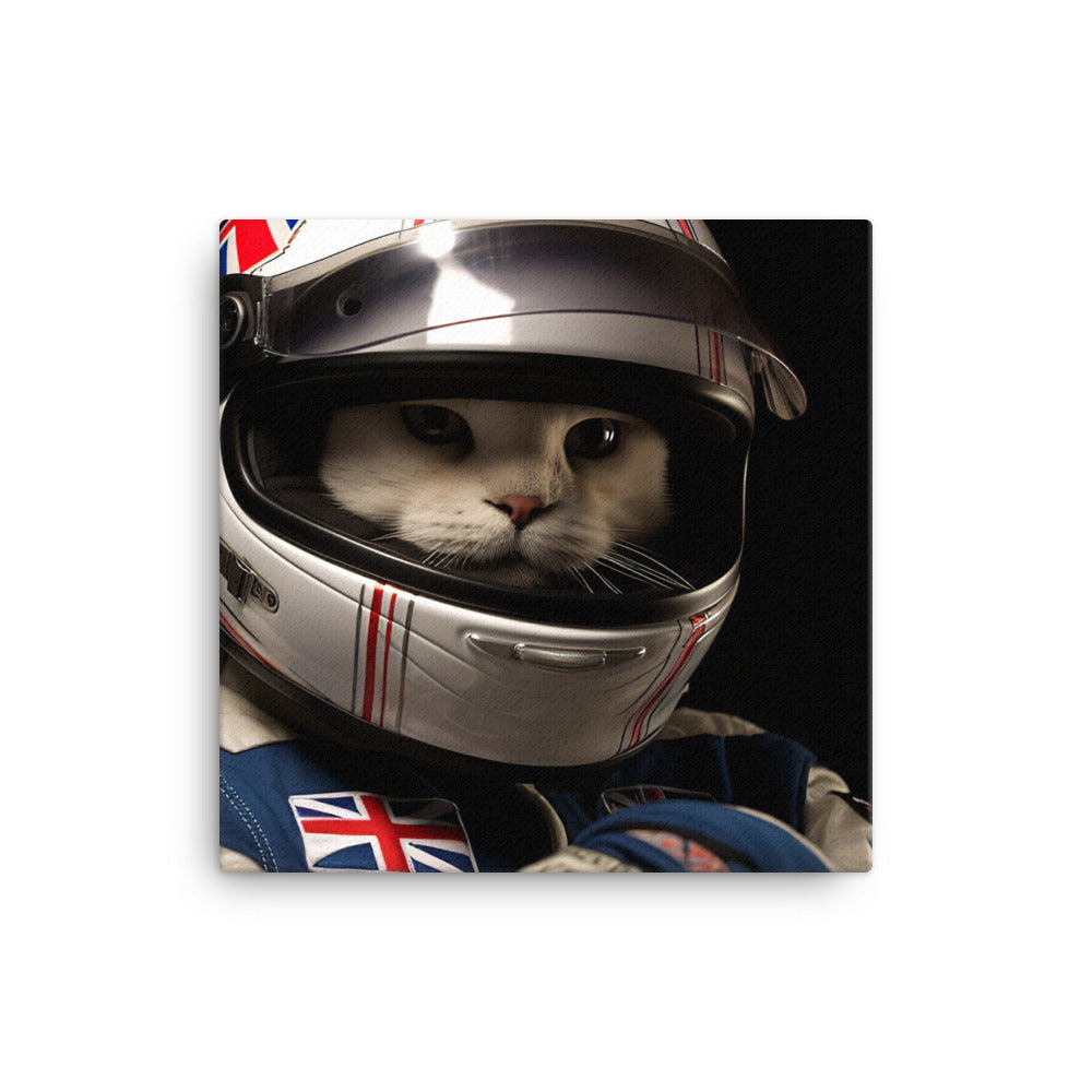 Scottish Fold Motorsport Athlete Canvas - PosterfyAI.com