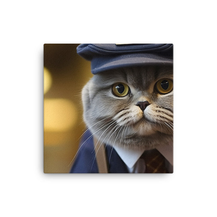 Scottish Fold Mail Carrier Canvas - PosterfyAI.com