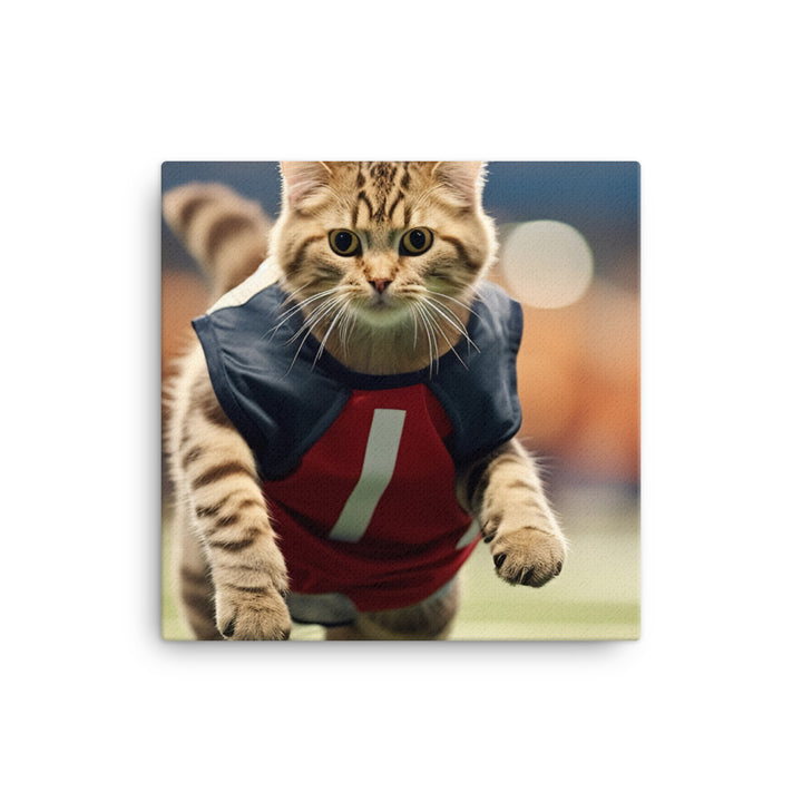 Scottish Fold Football Player Canvas - PosterfyAI.com