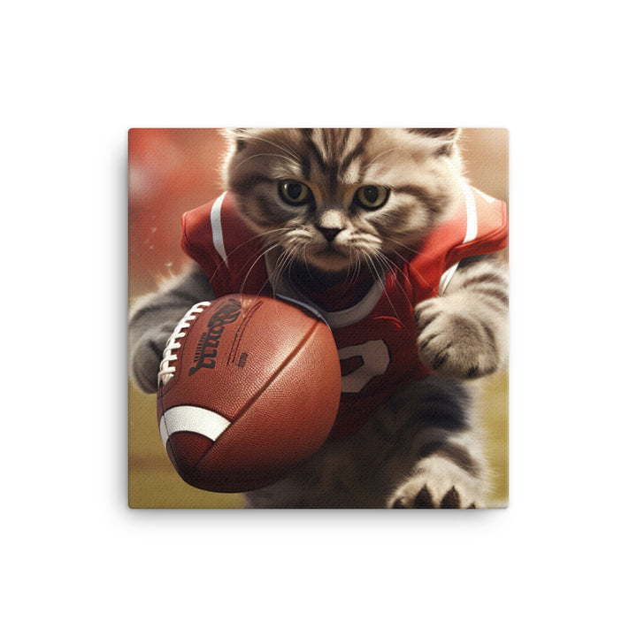 Scottish Fold Football Player Canvas - PosterfyAI.com