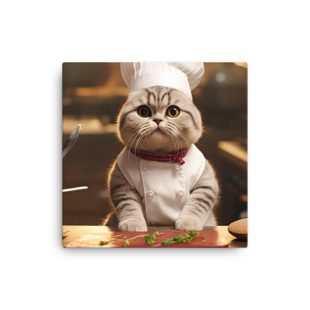 Scottish Fold Chef Canvas - PosterfyAI.com