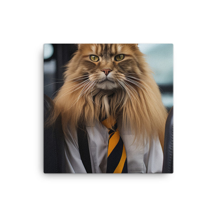 Maine Coon Transit Operator Canvas - PosterfyAI.com