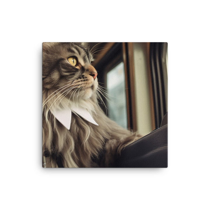 Maine Coon Transit Operator Canvas - PosterfyAI.com