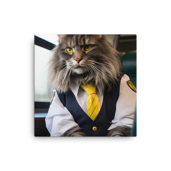 Maine Coon Transit Operator Canvas - PosterfyAI.com