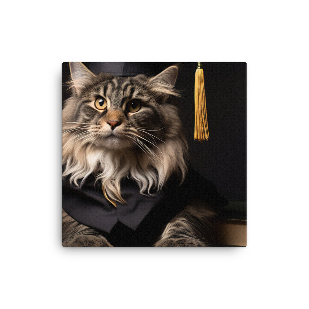 Maine Coon Student Canvas - PosterfyAI.com