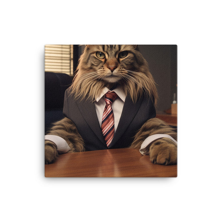 Maine Coon Sales Consultant Canvas - PosterfyAI.com