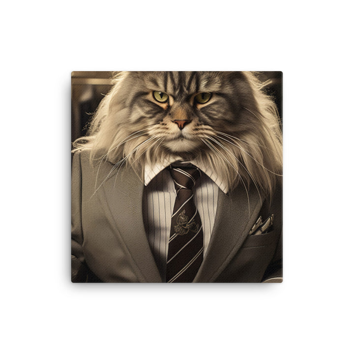 Maine Coon Sales Consultant Canvas - PosterfyAI.com