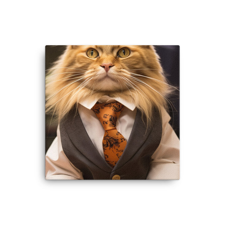 Maine Coon Sales Consultant Canvas - PosterfyAI.com