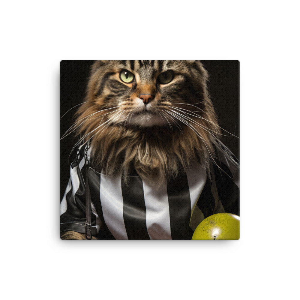 Maine Coon Referee Canvas - PosterfyAI.com