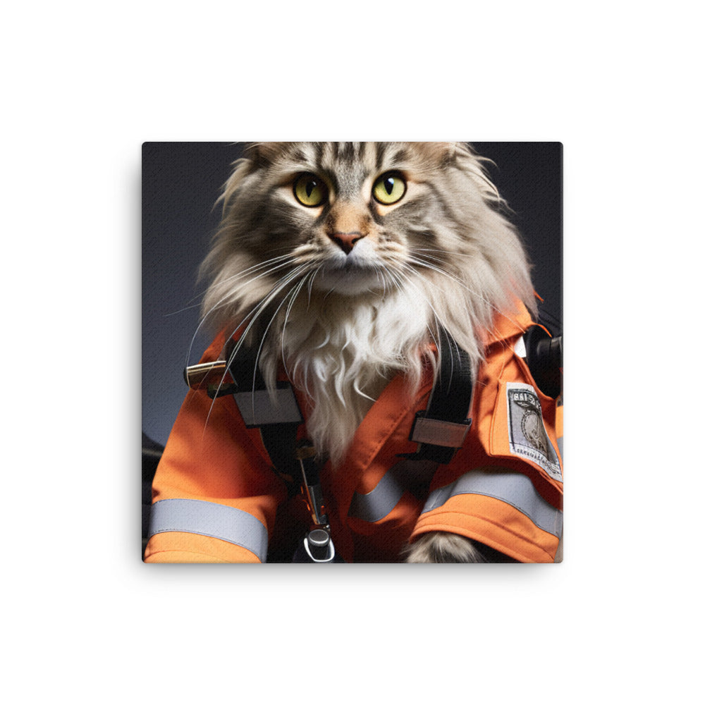 Maine Coon Paramedic Canvas - PosterfyAI.com