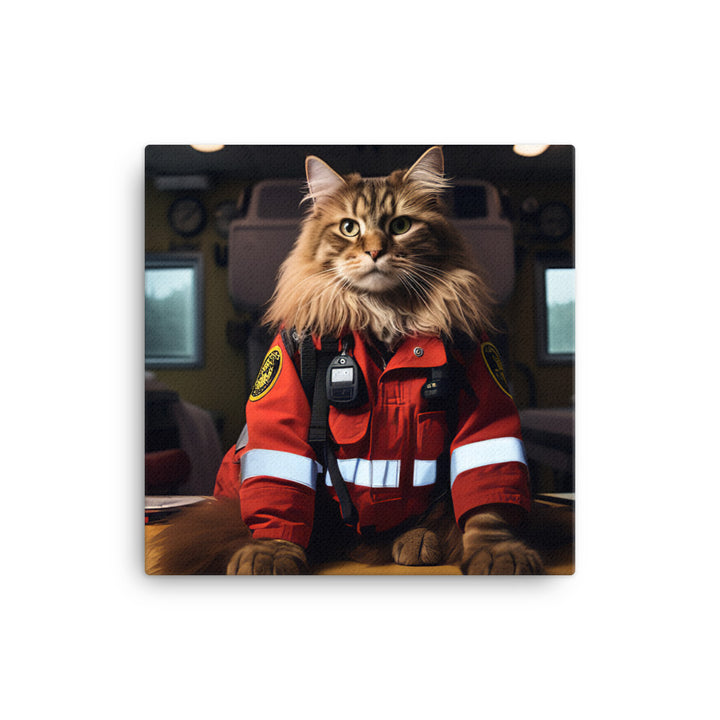 Maine Coon Paramedic Canvas - PosterfyAI.com