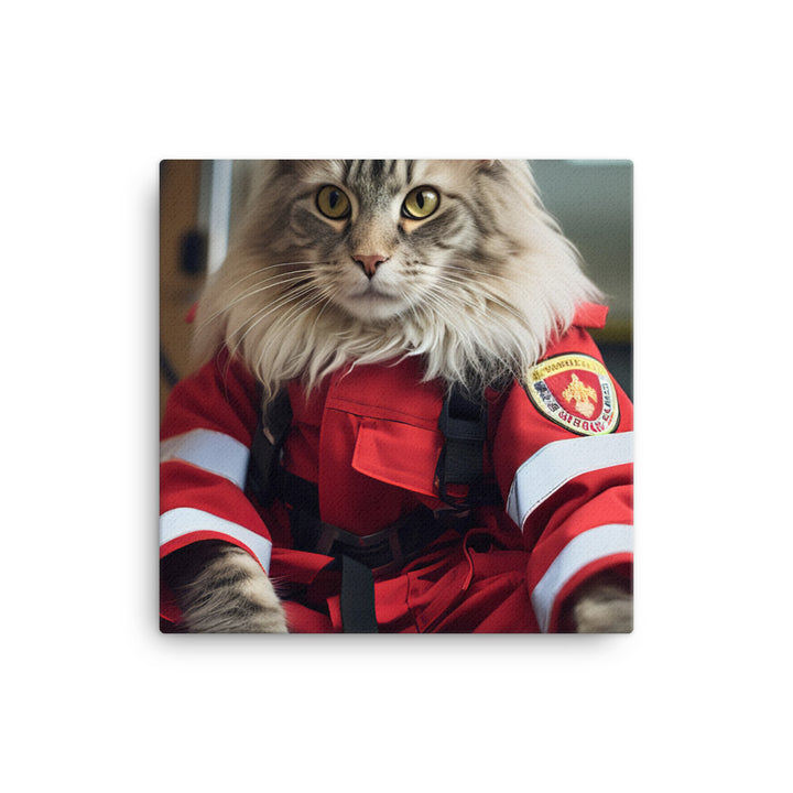 Maine Coon Paramedic Canvas - PosterfyAI.com