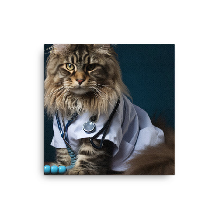 Maine Coon Nurse Canvas - PosterfyAI.com