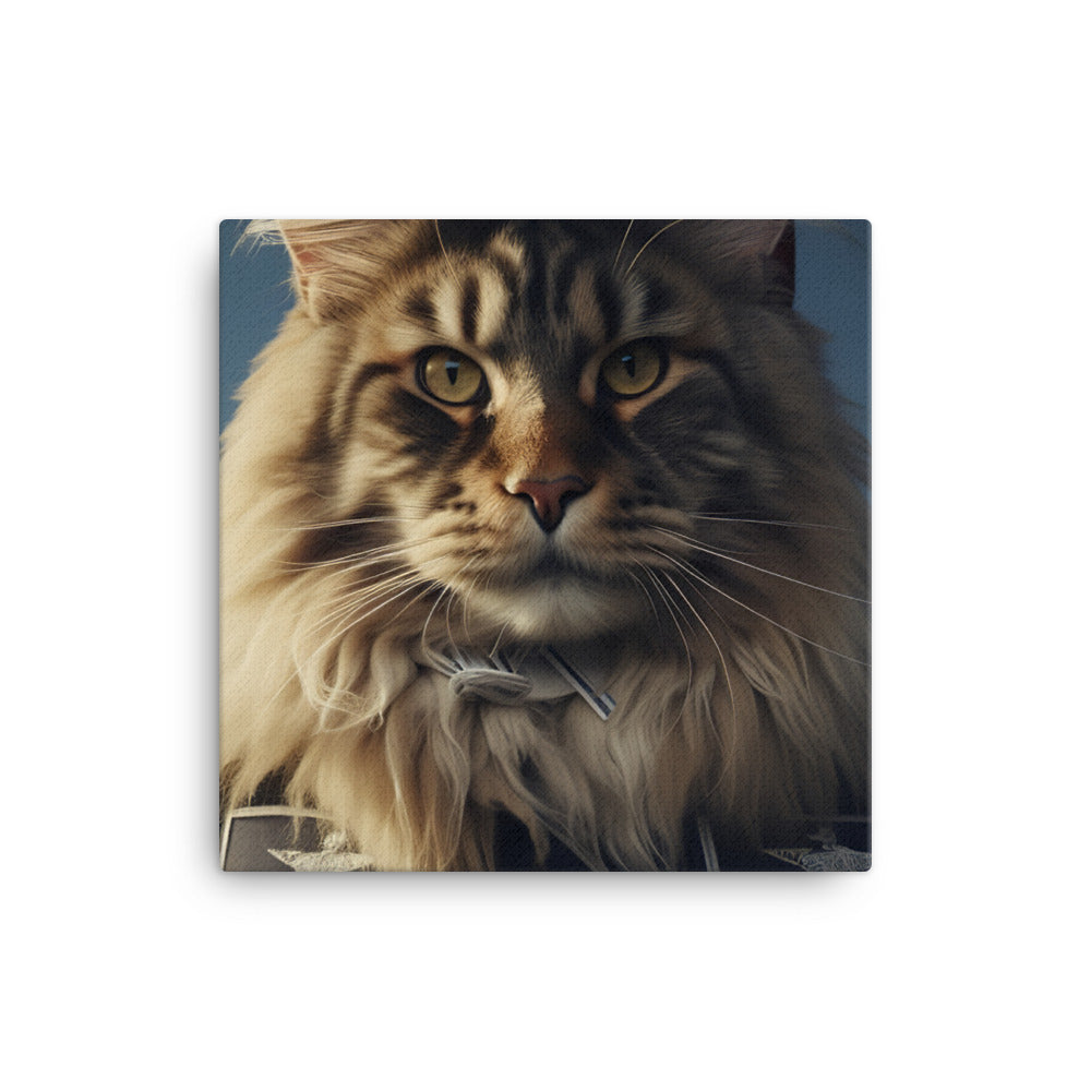 Maine Coon Mail Carrier Canvas - PosterfyAI.com