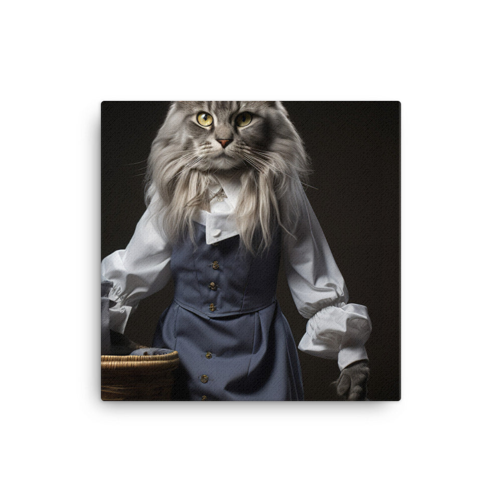 Maine Coon Janitor Canvas - PosterfyAI.com