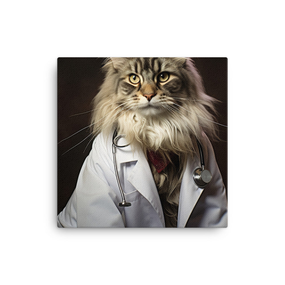 Maine Coon Doctor Canvas - PosterfyAI.com