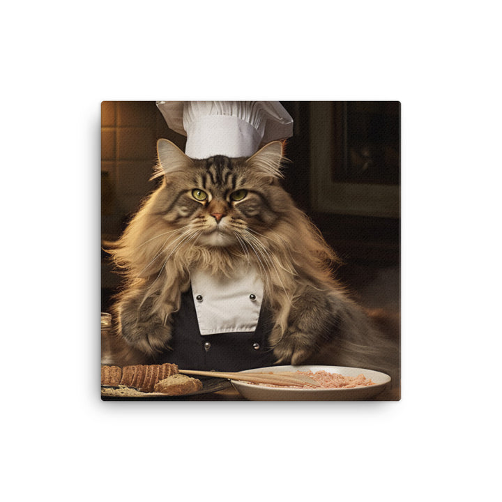 Maine Coon Chef Canvas - PosterfyAI.com