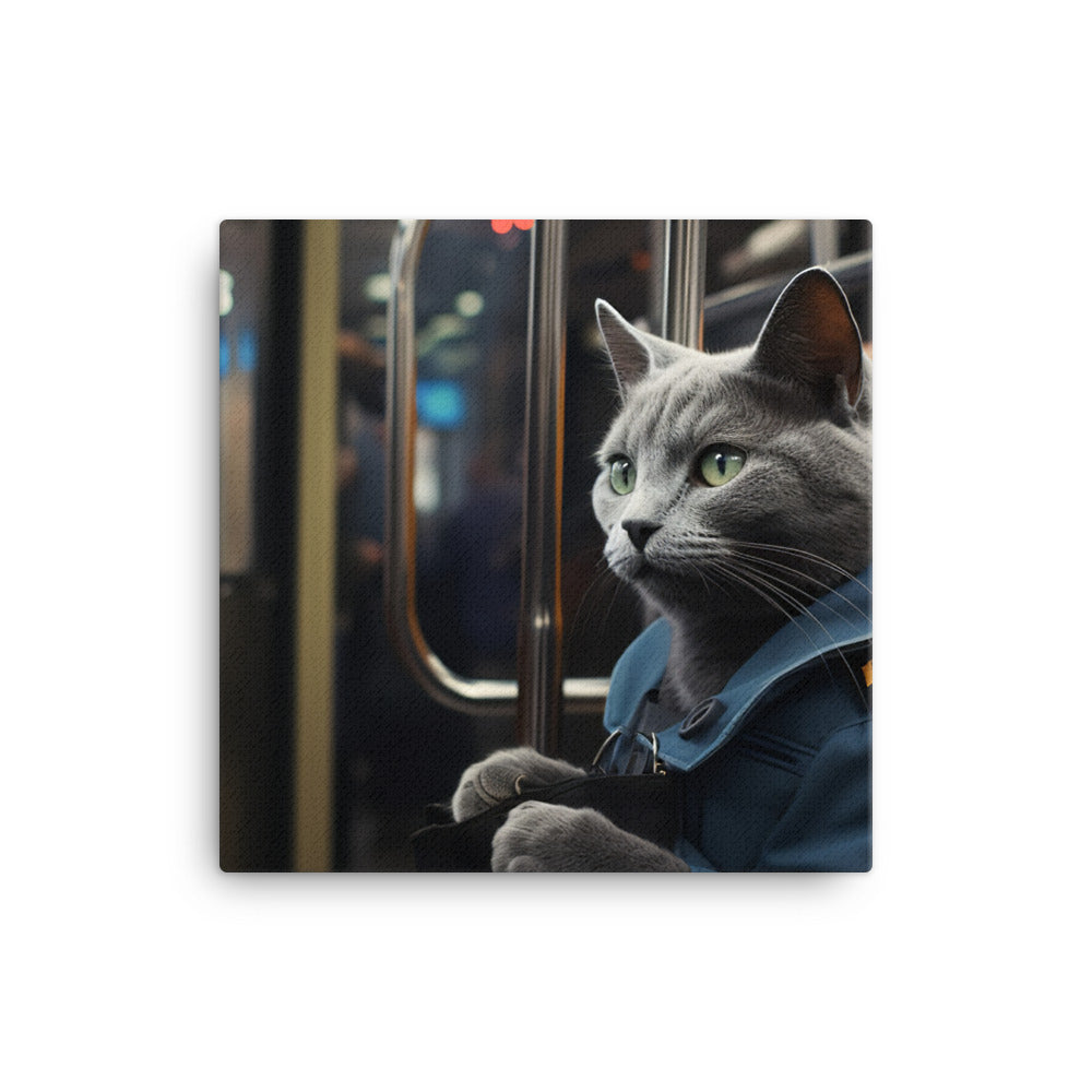 Russian Blue Transit Operator Canvas - PosterfyAI.com